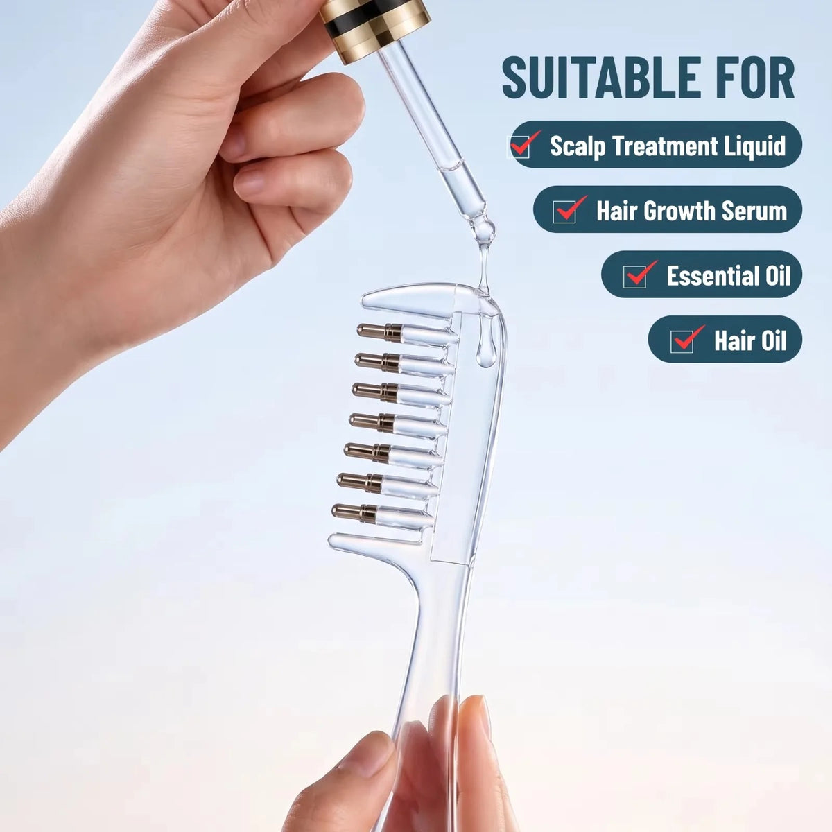 2-in-1 Hair Oil Applicator Comb with Roller Ball – Large Capacity Scalp Massager for Faster & Mess-Free Hair Oiling (Deals)