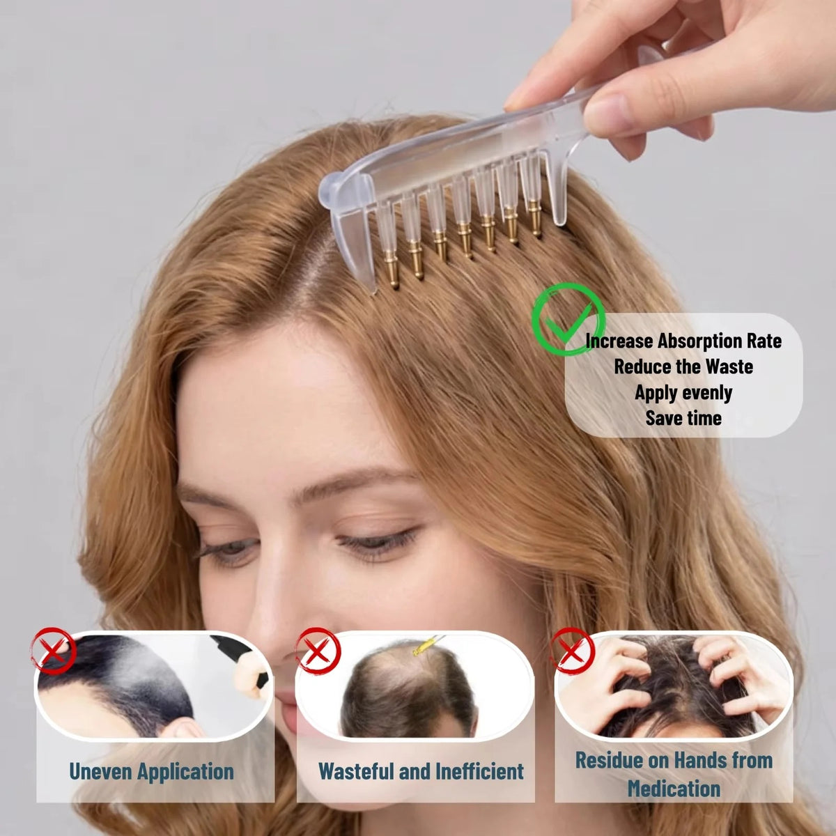 2-in-1 Hair Oil Applicator Comb with Roller Ball – Large Capacity Scalp Massager for Faster & Mess-Free Hair Oiling (Deals)